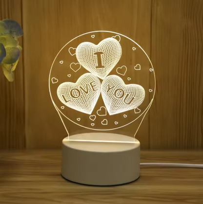 Romantic Love 3D Acrylic Bedside Lamp